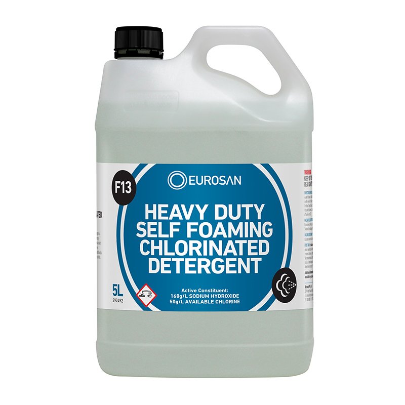 Eurosan F13 Heavy Duty Self Foaming Chlorinated Detergent 5L (each)