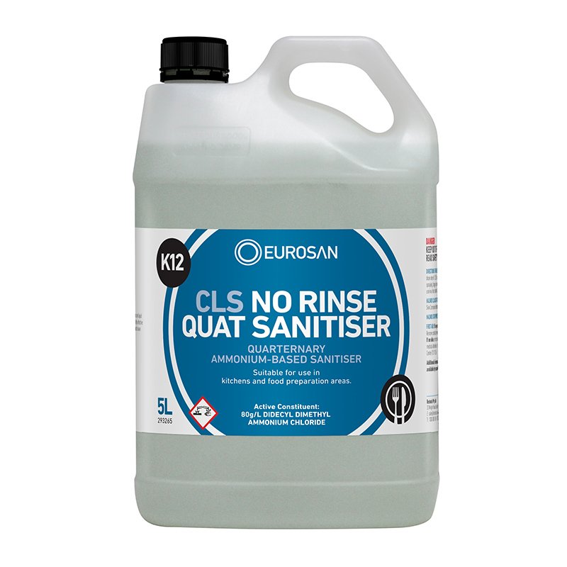 CLS Eurosan K12 Concentrated No Rinse Quat Sanitizer 5L (each)