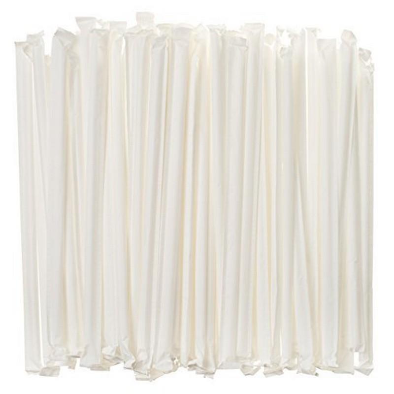 Flexible Wrapped Drinking Straw 210mm White (2500/ctn)