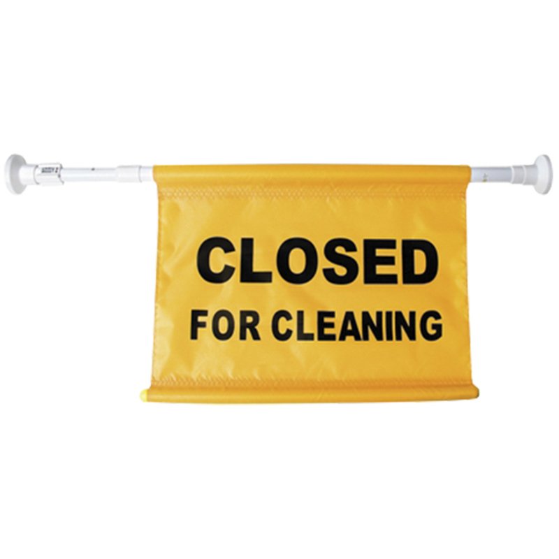Door Caution Hanging Sign - Closed for cleaning (each)