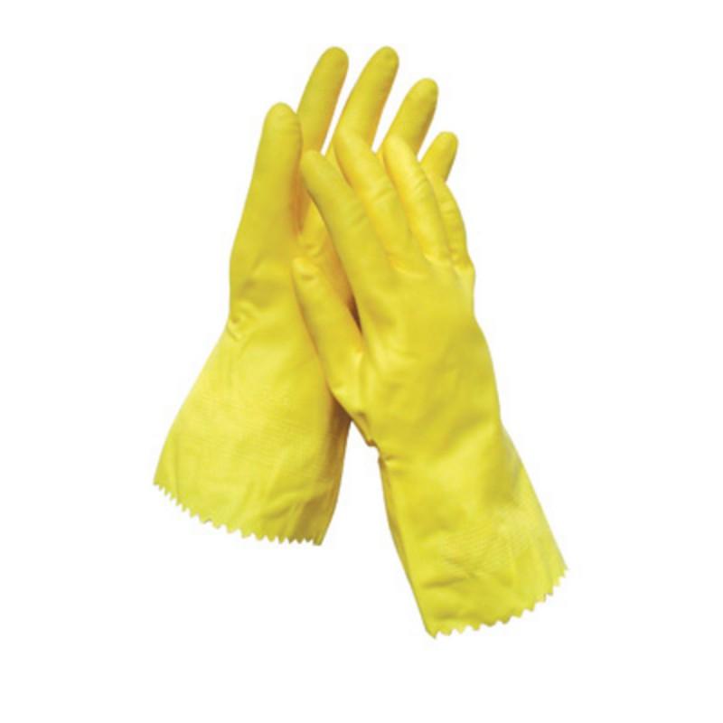 Yellow Flock Lined Gloves Small - Size 7 (1 pair)
