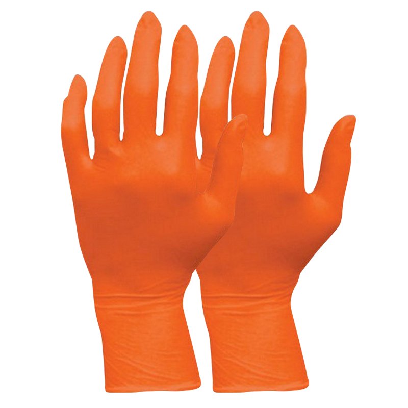 Protectaware Premium Orange Nitrile Powder Free Gloves - Large (100/pack)