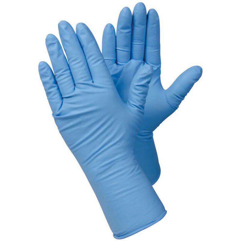 Protectaware Eco Blue Nitrile Long Cuff Powder Free Gloves - Medium (100/pack)