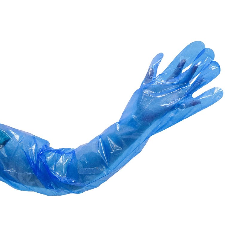 Polyethylene Heavy Duty 90cm Shoulder Length Gloves Blue - Medium (100/pack)