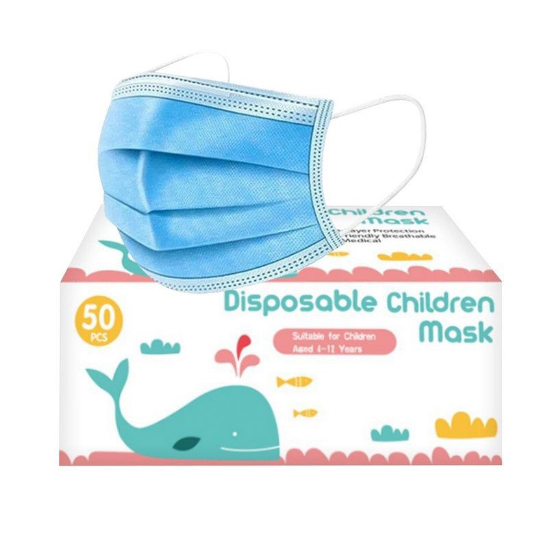 3 Ply Kids Face Mask with Ear Loops (50/pack)
