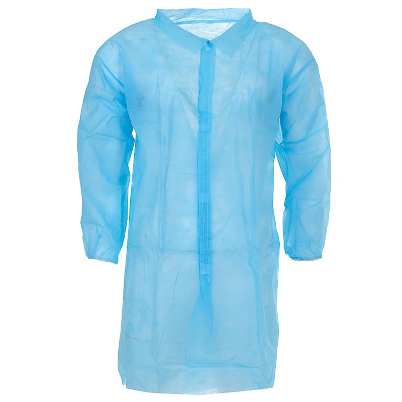 Protectaware Disposable Polypropylene Lab Coat No Pocket Blue Large (100/ctn)