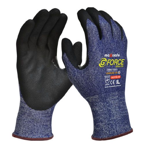 G-Force Cut 5 Ultra Thin Gloves with Nitrile Palm Medium Size 8 (1 Pair)