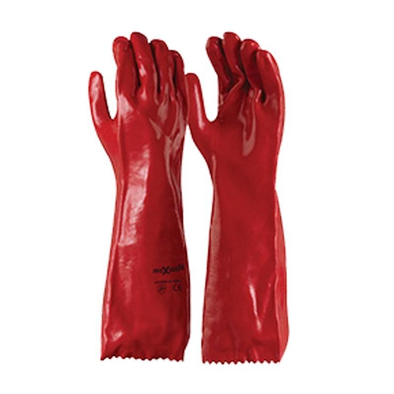 Red PVC Chemical Resistant Gauntlet 45cm (1 pair)