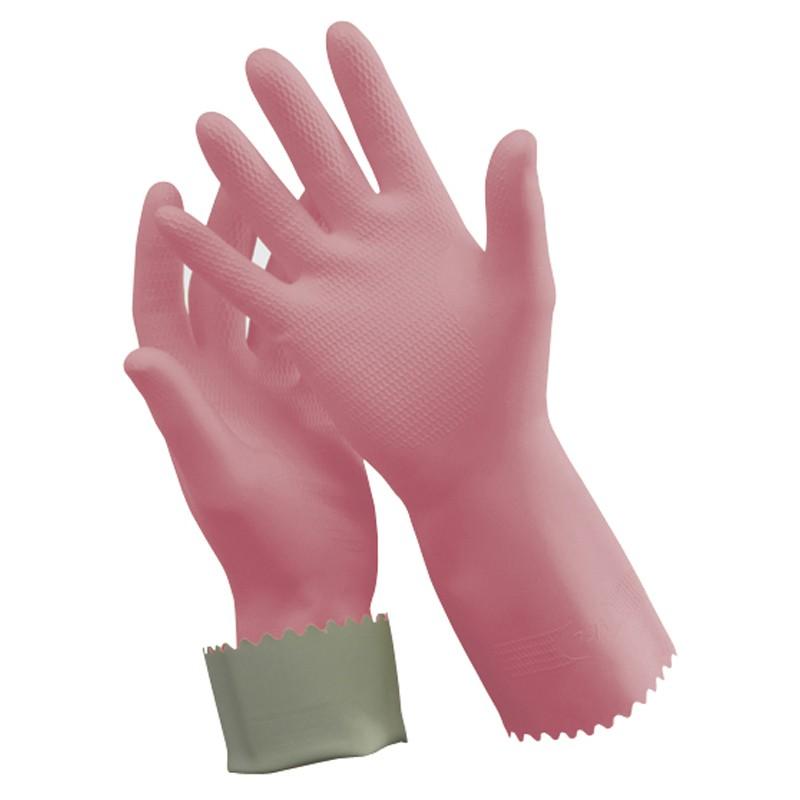 Pink Silver Lined Gloves - Medium Size 8 (1 pair)