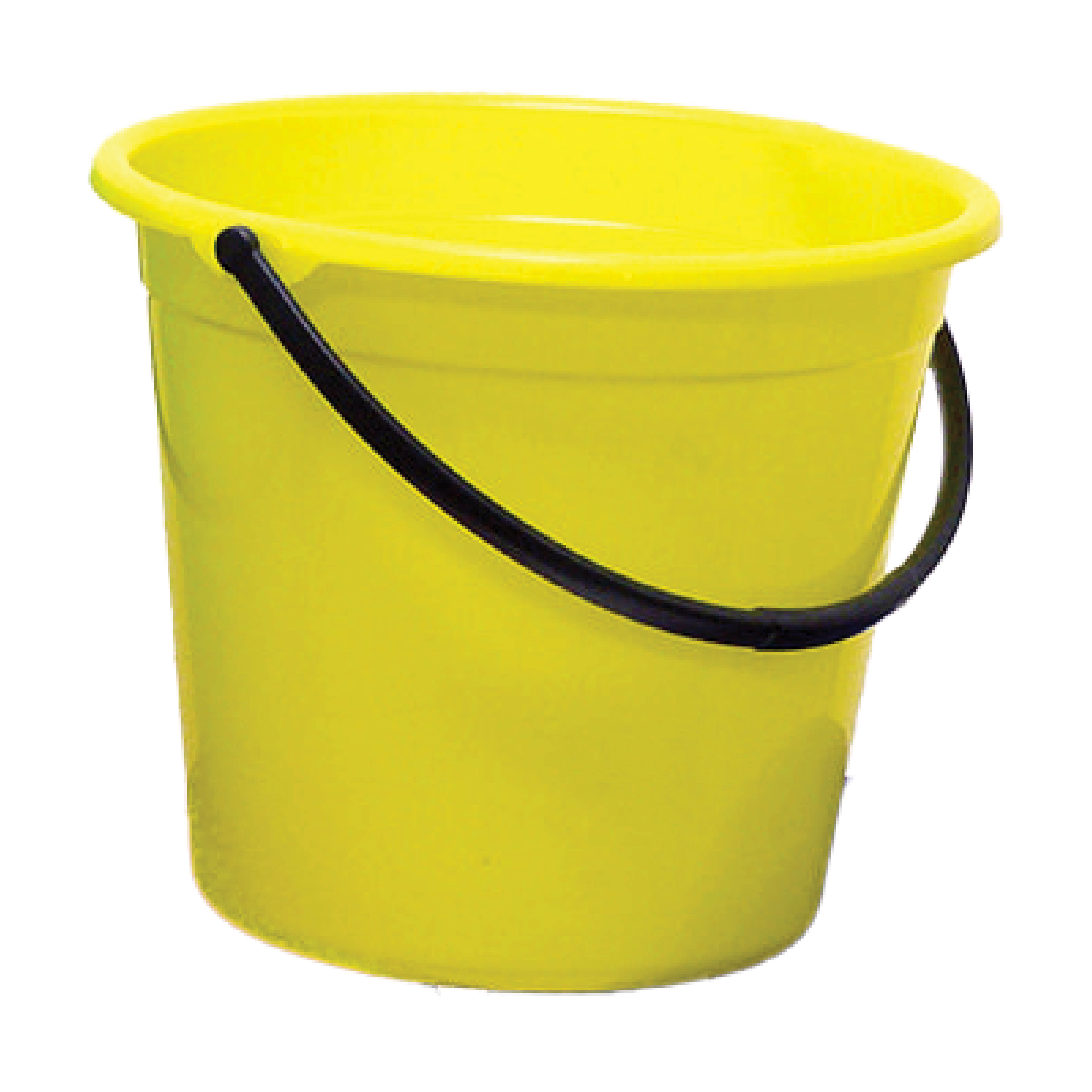 Plastic Bucket with Handle 10ltr - Yellow (each)