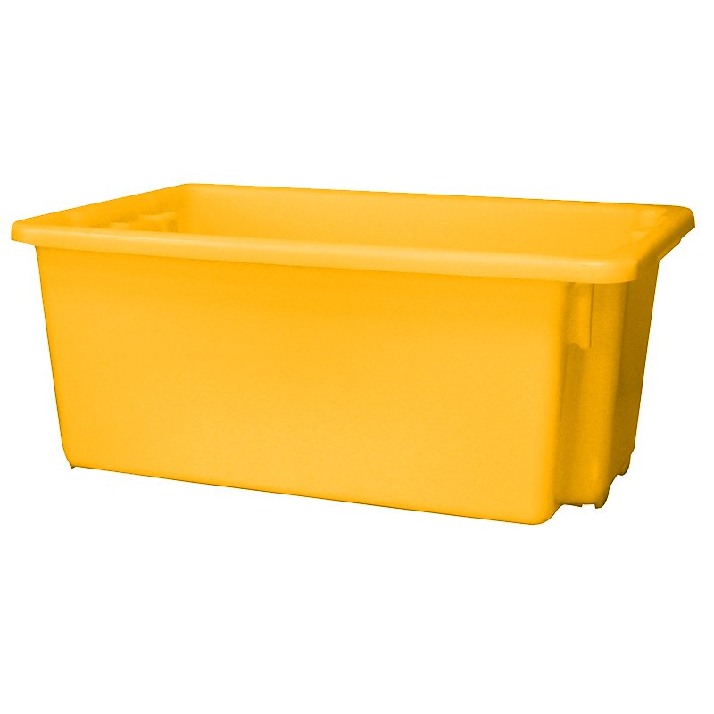 Restock 52L No.10 Food Grade Stackable Crate 645 x 413 x 276mm Yellow (each)