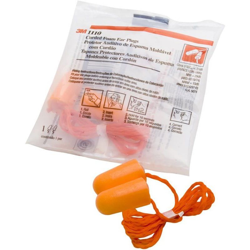 1110 3M Ear Plugs Corded Class 3 (100/pack)