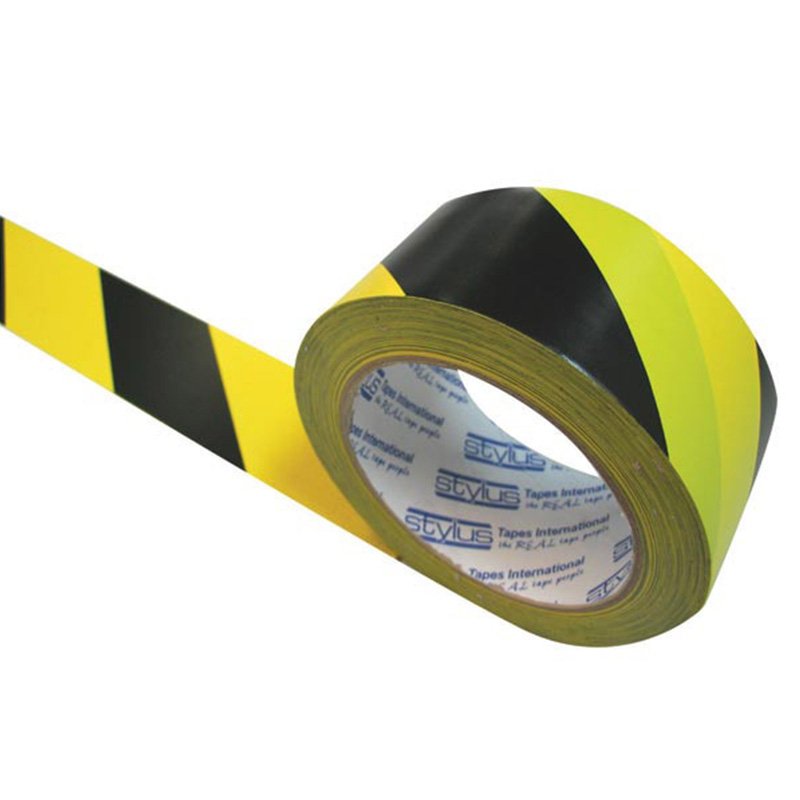 2 Pack Safety Tape Yellow Black 2m Apart Social Distancing Safety Floor Tape 33m x 48mm Anti-Slip Adhesive High-Visibility Strong Vinyl Hazard Warning Tape Waterproof with Bold Black Font 