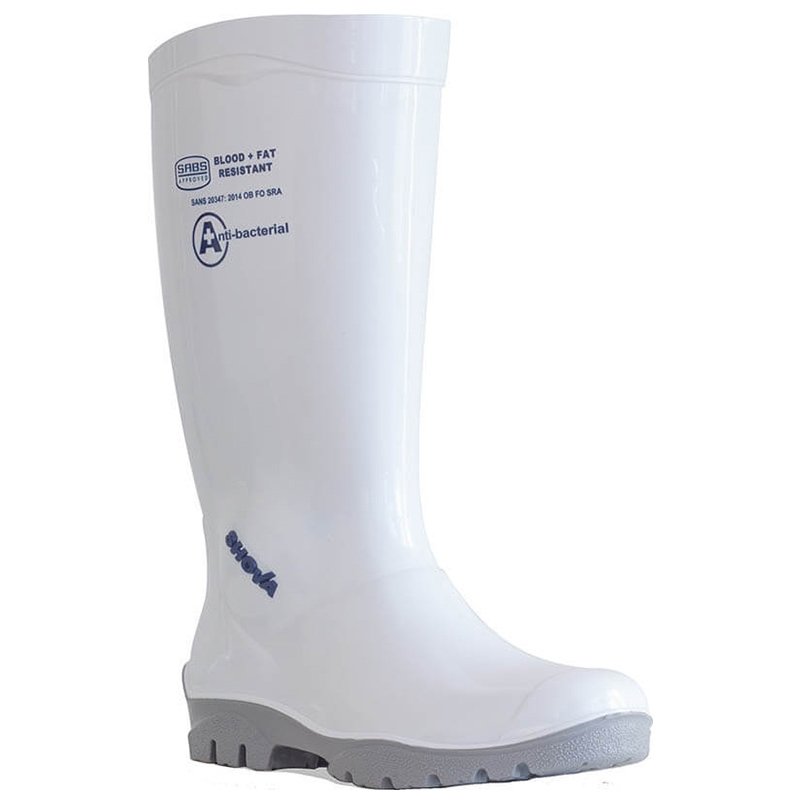 White PVC Gumboots Non Safety Toe Mens Size 5 (38) (1 pair)