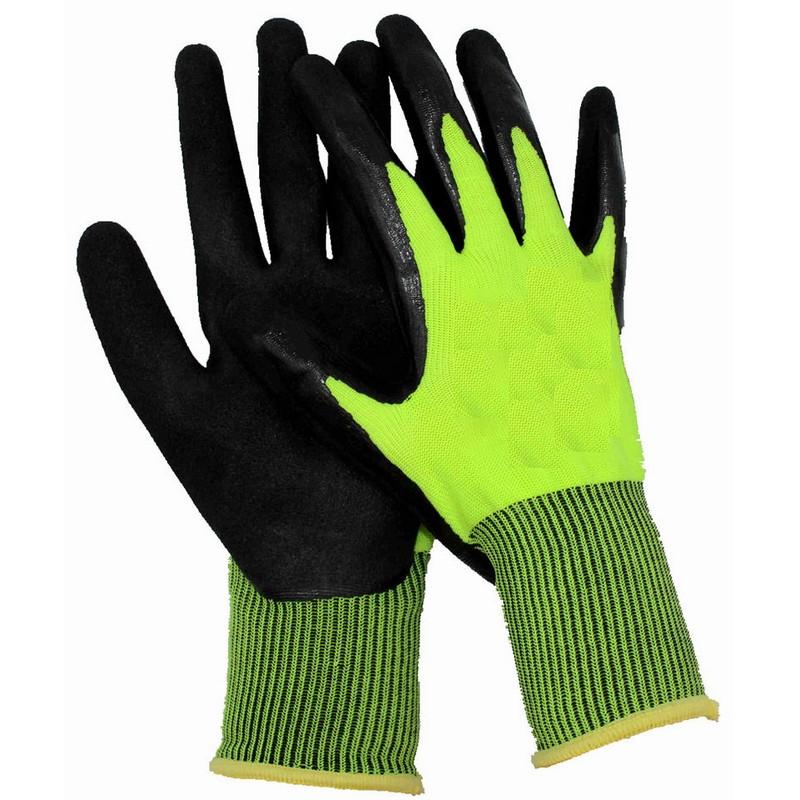Hi Vis Nitrile Coated Glove Large Size 9 (1 pair)