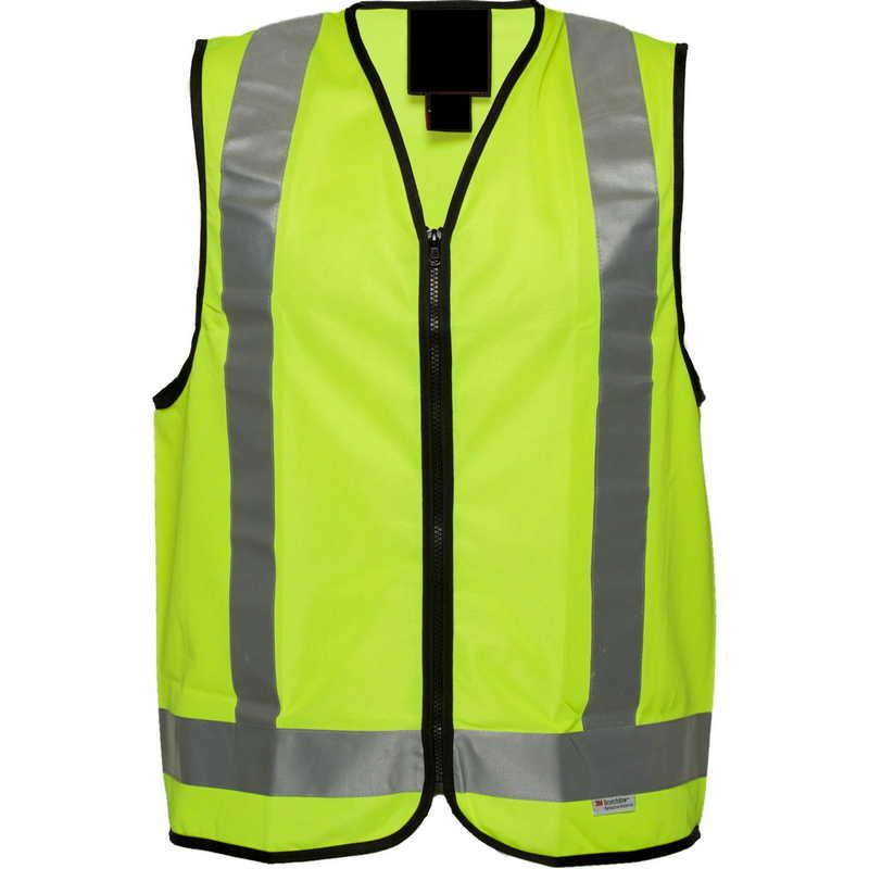 Hi Vis Anti Static Reflective Safety Vest 100% Cotton Day/Night Use Yellow Large