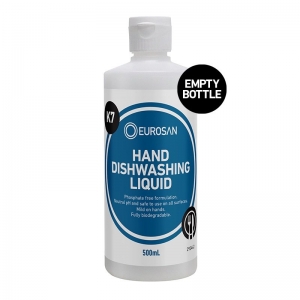 Eurosan K7 Hand Dishwashing Liquid Labelled Chemical Resistant Empty Bottle & Fl