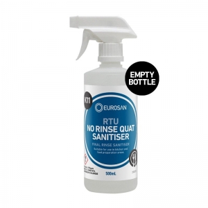 Eurosan K11 RTU No Rinse Quat Sanitizer Labelled Chemical Resistant Empty Bottle