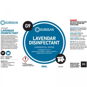 Eurosan Label G9 Lavender Disinfectant  (to suit 500ml-1000ml Bottle) (each)