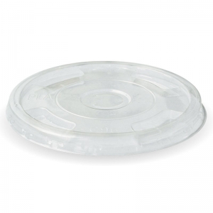 Biodegradable Clear Flat Lids with X-Slot to suit Cold Cups 300-700ml (1000/ctn)