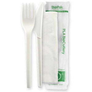 Biodegradable Knife, Fork & Napkin Set (250/ctn)