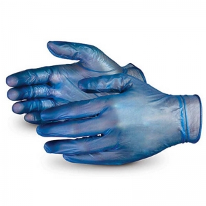 Detectable Blue Vinyl Powder Free Gloves - Medium (100/pack)