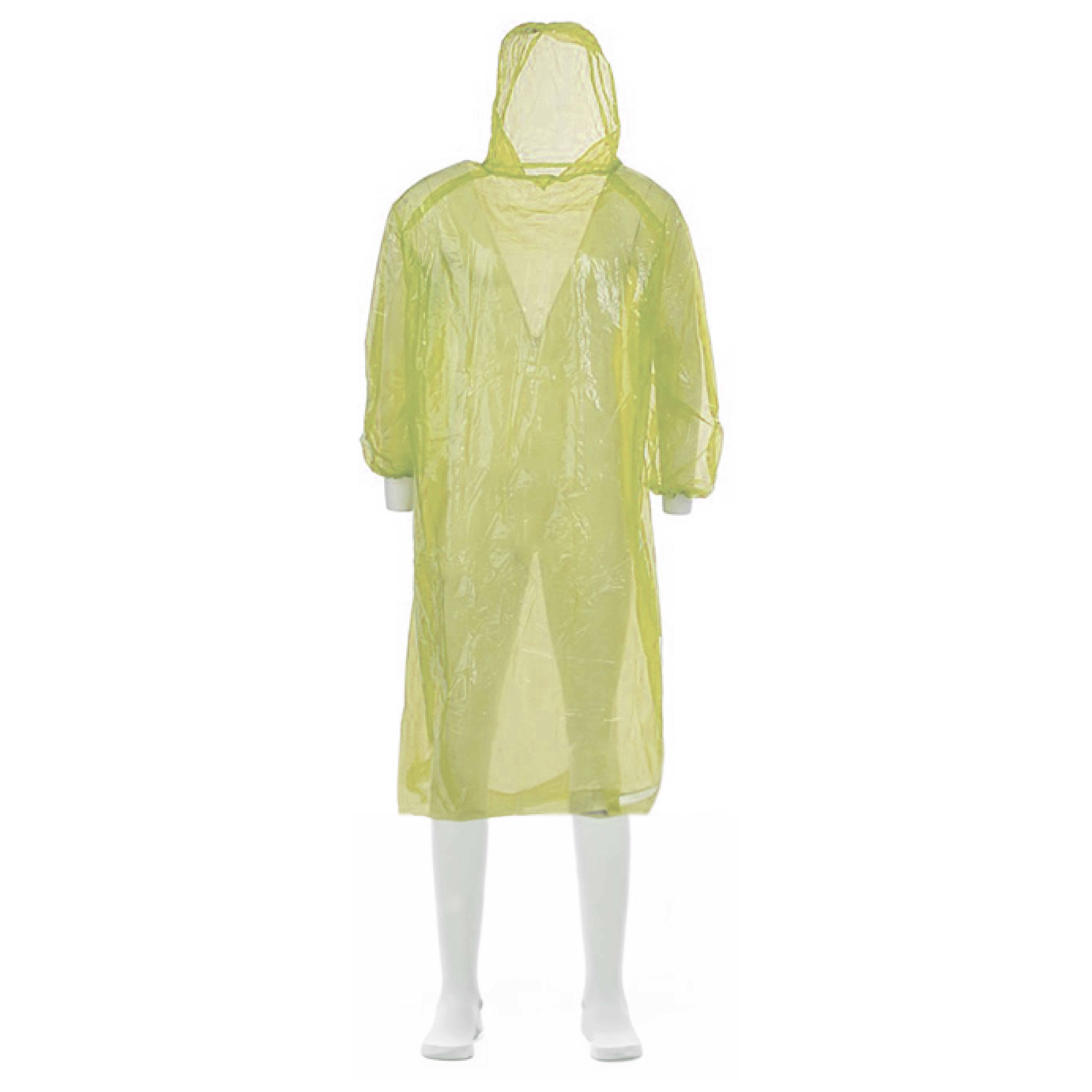 Protectaware Polyethylene Poncho with Hood & Elastic Sleeves Yellow 1250mm (200/