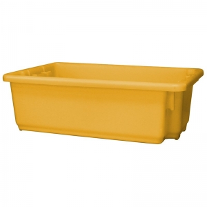 Restock 32L No.7 Food Grade Stackable Crate 645 x 413 x 210mm Yellow (each)