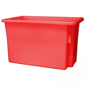 Restock 68L No.15 Food Grade Stackable Crate 645 x 413 x 397mm Red (each)