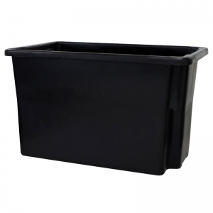Restock 68L No.15 NON Food Grade Stackable Crate 645 x 413 x 397mm Black (each)