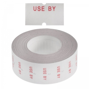 USE BY Labels, Freezer Grade Paper 21x12mm Red on White (10rolls of 1000/sleeve)