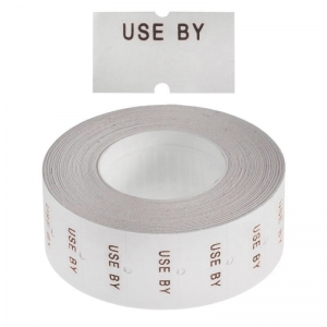 USED BY labels, Freezer Grade 22x16mm Black on White- Roll (10,000/sleeve)
