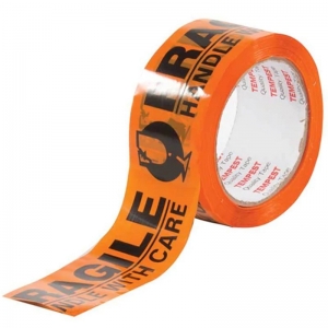 Fragile Handle with Care Tape Black/Orange 48mm x 66m (36/ctn)