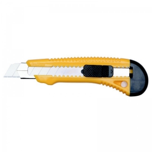 Yellow Plastic Snap Blade Knife with Metal Insert - 18mm (each)