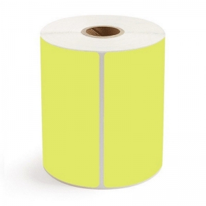 Direct Thermal Labels Yellow 102mm x 150mm 25mm core 300/roll (20roll/ctn)