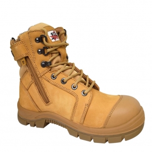 Cougar Lace Up Safety Boots with Toe Bumper - Wheat Size 4 (1 pair)
