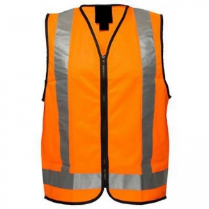 Hi Vis Anti Static Reflective Safety Vest 100% Cotton Day/Night Use Orange Small