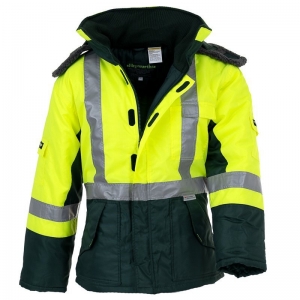 Reflective Freezer Jacket with removable Hood Green/Yellow Small (each)