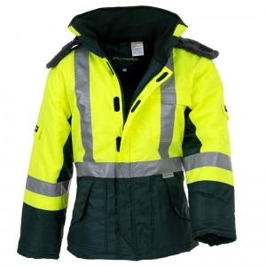 Reflective Freezer Jacket with removable Hood Green/Yellow XLarge (each)