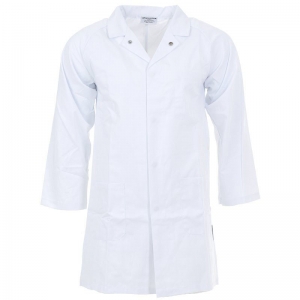 Poly Cotton White Dustcoat with Pockets (each)
