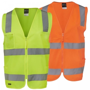 Hi Vis Reflective Safety Vest Day/Night Use with Zip (each)