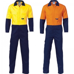 Hi Vis 100% Cotton Heavy Drill Coverall with Cargo Pocket and Guset (Each)