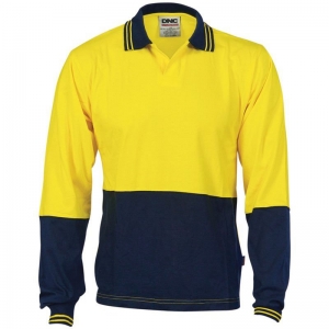 Hi Vis Long Sleeve Cool-Breeze Cotton Jersey Polo (Each)