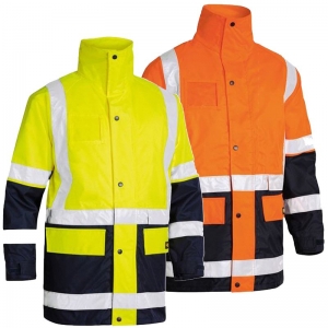 Hi Vis Day/Night 5 in1 Two Tone Breathable Jacket With Reversible Vest