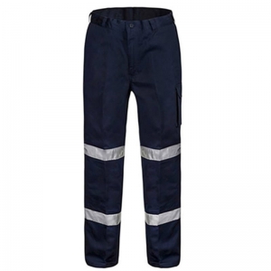 Modern Fit Mid-Weight Drill Navy Cargo Trousers with CSR Reflective Tape Regular