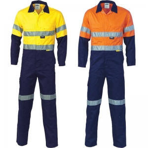 Hi Vis 100% Cotton Drill Day/Night Coverall with CSR Tape  Regular Fit (Each)